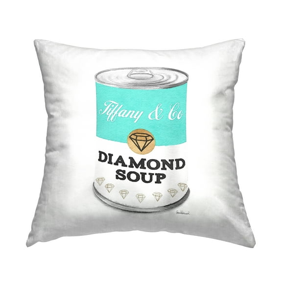 Stupell Industries Fashion Condensed Diamond Soup Glam Pop Blue,18 x 7 x 18 Decorative Pillows