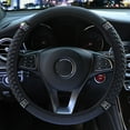 thumbnail image 4 of Steering Wheel Cover Protector for Cars - Bling Rhinestone Design Durable PU Leather Universal Fit for 37-38cm Wheels Enhances Your Driving Experience, 4 of 7