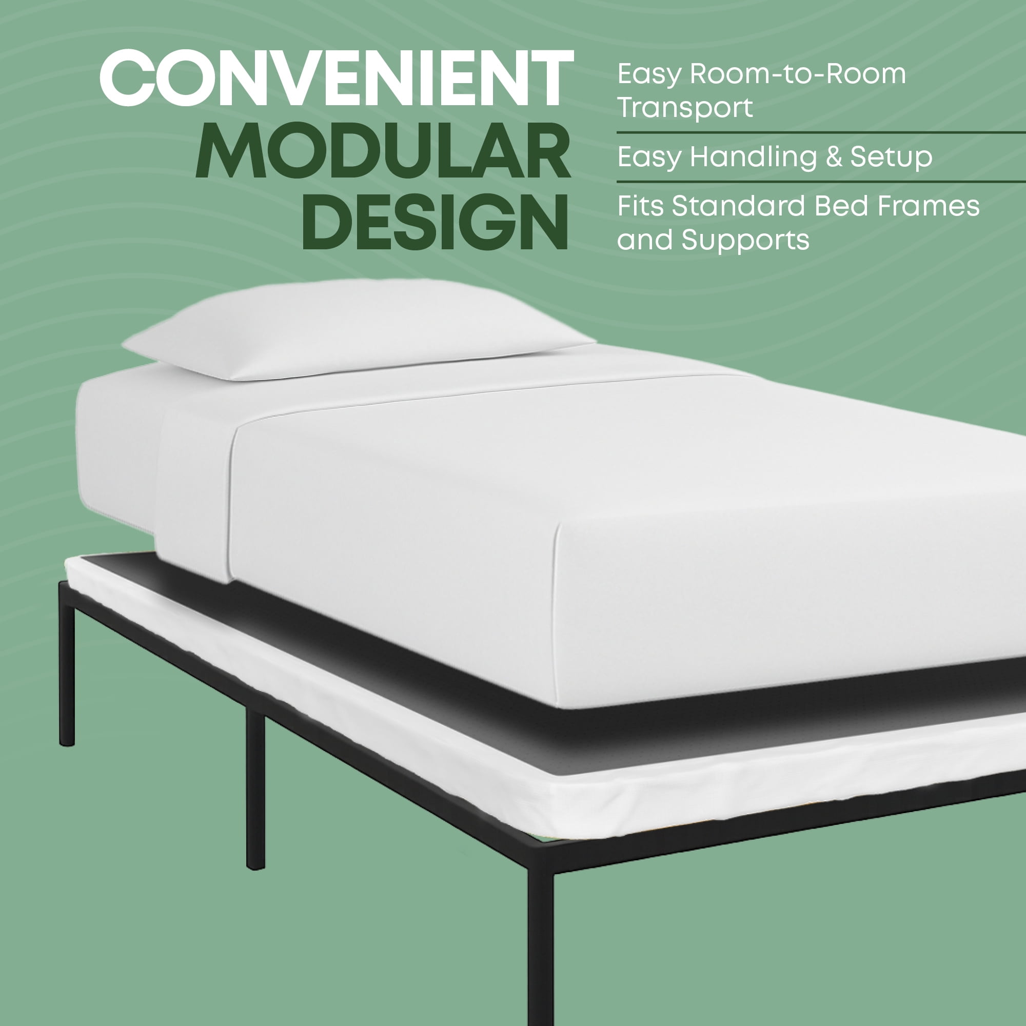 Continental Sleep, Unassembled Twin XL Box Spring for Twin XL Bed, 2.5-Inch Wood Box Spring Only, Quiet Noise, Free Replacement Mattress Foundation, Packed Flat, Easy Assembly, White
