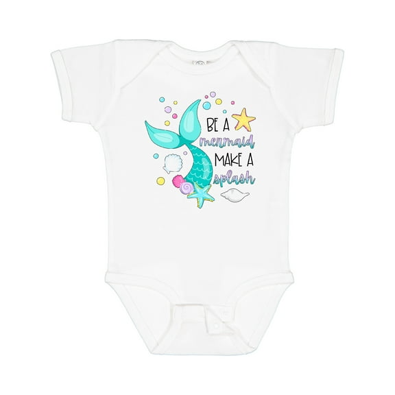 Inktastic Be a Mermaid Make a Splash Blue Mermaid Tail Boys or Girls Baby Bodysuit