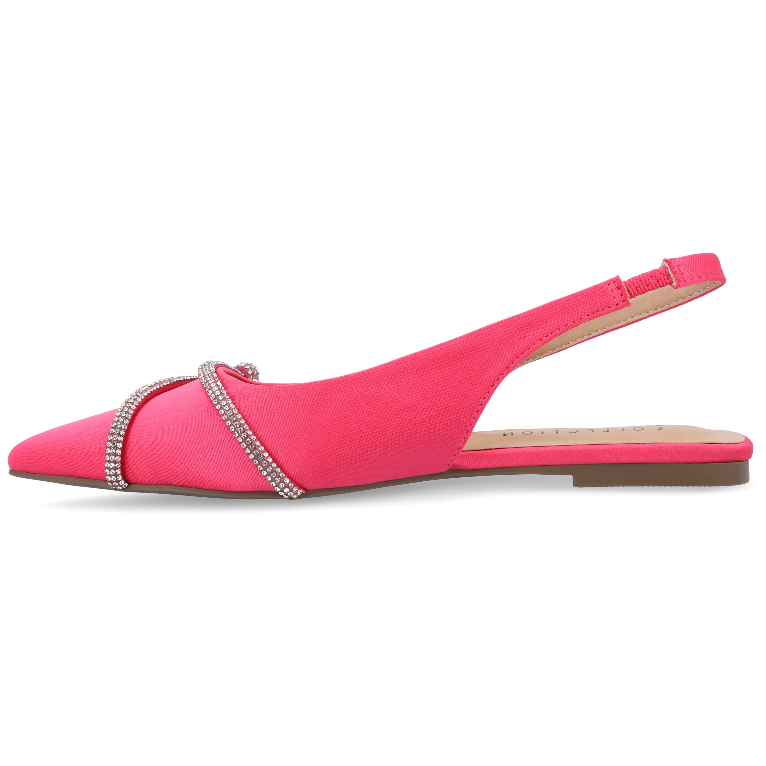 Journee Womens Rebbel Sling Back Pointed Toe Evening Dress Flats