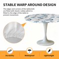 thumbnail image 6 of Eucalyptus Leaves Elastic Fitted Round Table Cover Watercolor Leaf Blue Waterproof Outdoor Tablecloth for Holiday Party, Picnic, Patio & Dining Fits Tables Up to 55"-60", 6 of 8