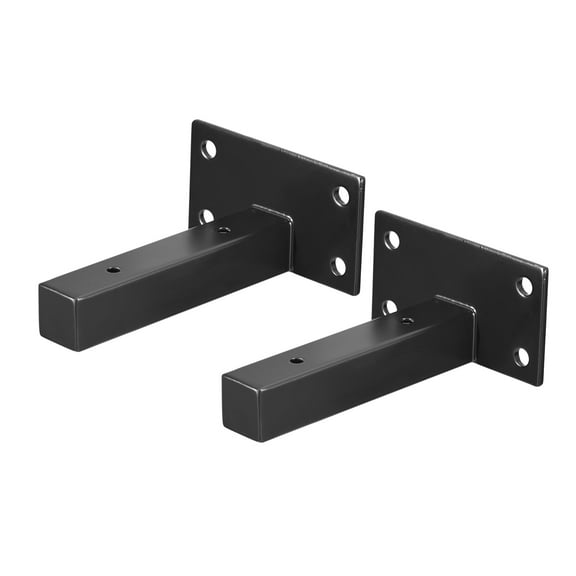Floating Shelf Brackets, 2 Pack 4"(100mm) Wall Mounted Shelf Supports, Black