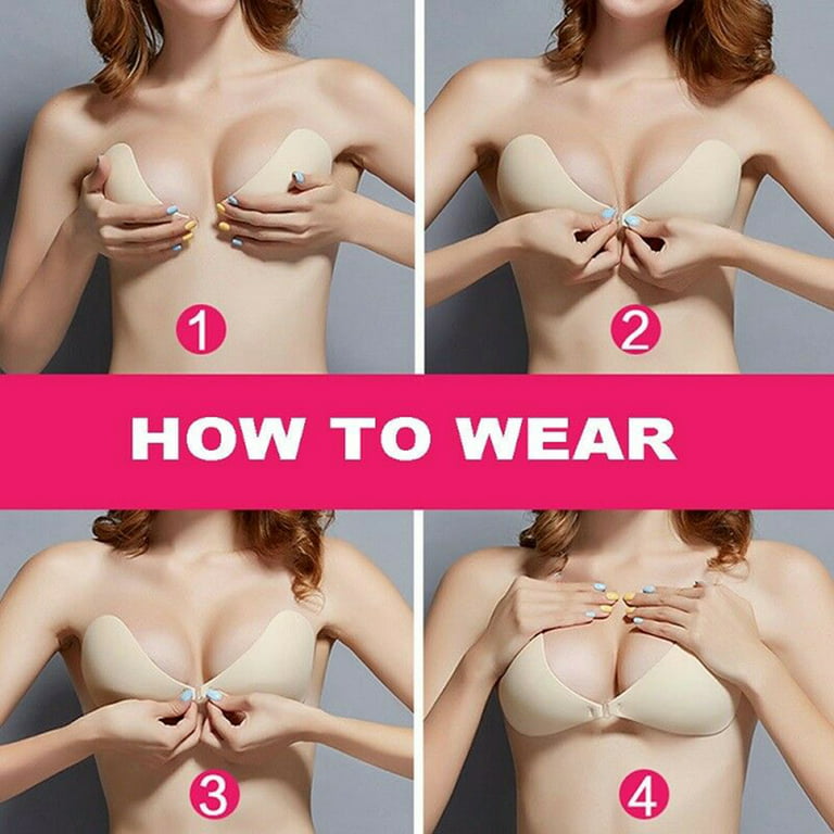 Adhesive Bra Reusable Strapless Self Silicone Push-up Invisible
