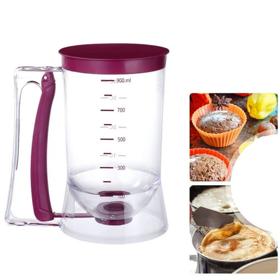 LEDMOMO Pancake Batter Dispenser Perfect Baking Tool for Cupcakes Waffles Muffin with Measuring Label