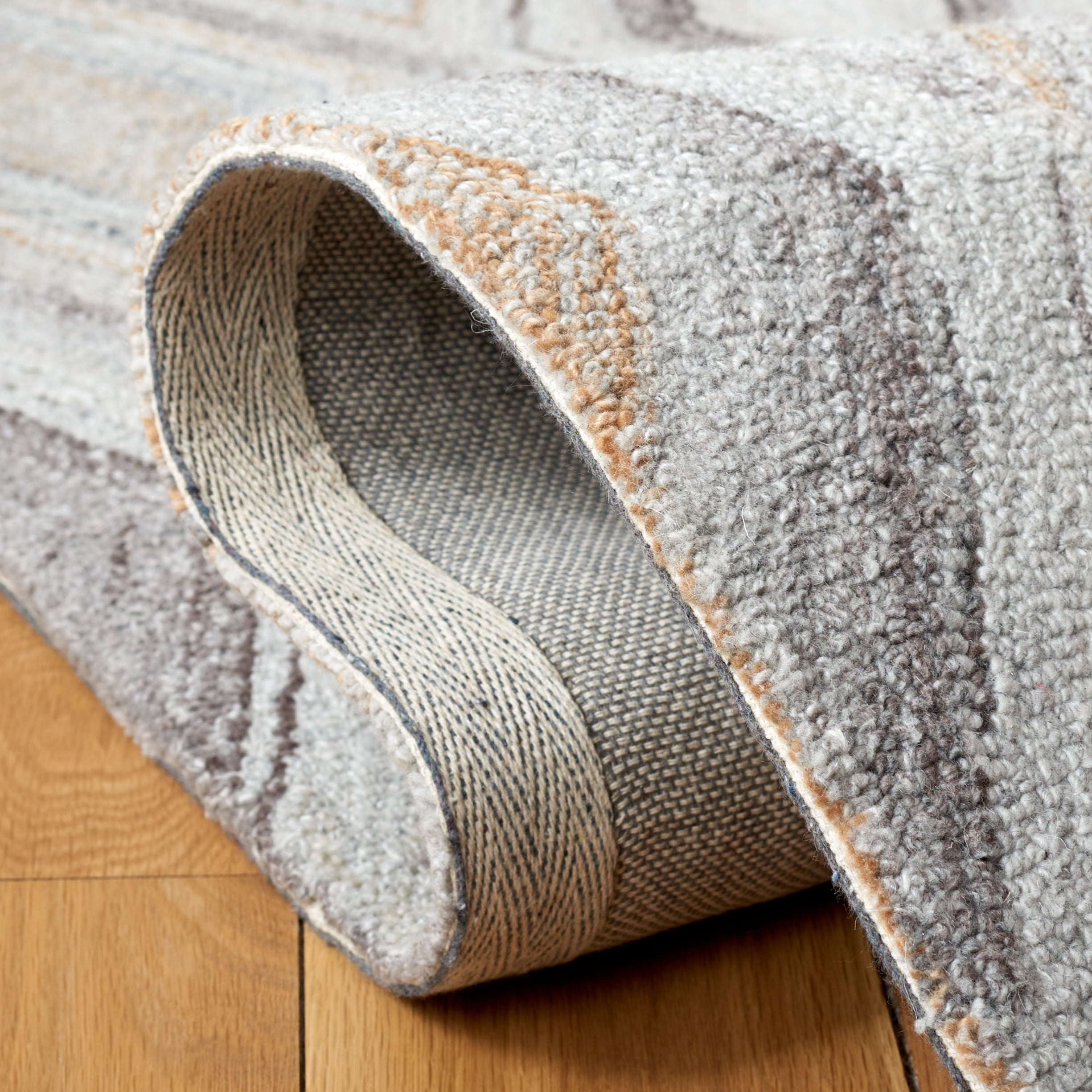 SAFAVIEH Metro Bronte Diamond Runner Rug, Grey/Light Brown, 2'3" x 9'