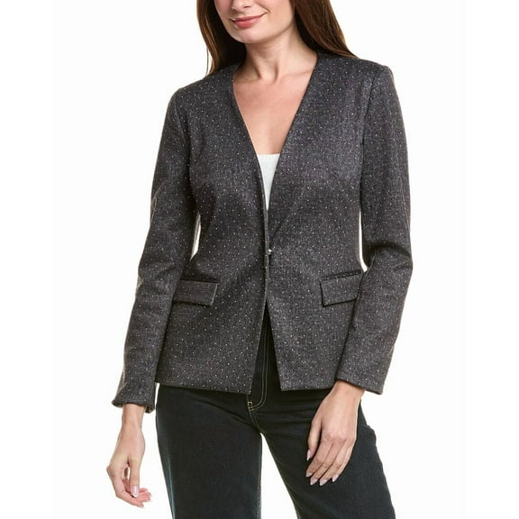 Nanette Nanette Lepore womens  Studded Blazer, XL, Gray