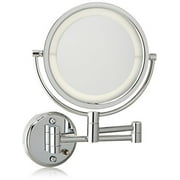 Jerdon HL88CLD 8.5-Inch LED Lighted Wall Mount Direct Wire Makeup Mirror with 8x Magnification, Chrome Finish