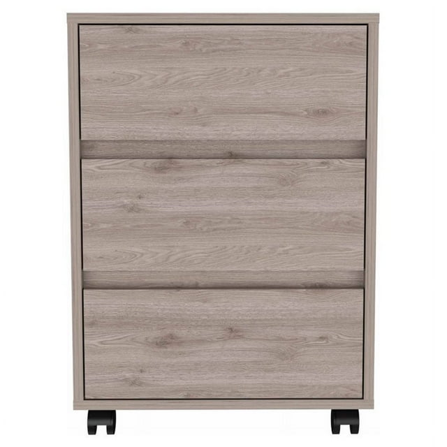 Atlin Designs 3-Drawer Modern Wood Filing Cabinet in Light Gray
