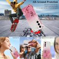 thumbnail image 5 of Soft Floral Phone Case for Samsung Galaxy S21 FE 5G Case Clear Silicone Slim, Luxury Aesthetic Samsung S21 FE Case Gliiter for Women Purple Cover Shockproof (Pink), 5 of 14