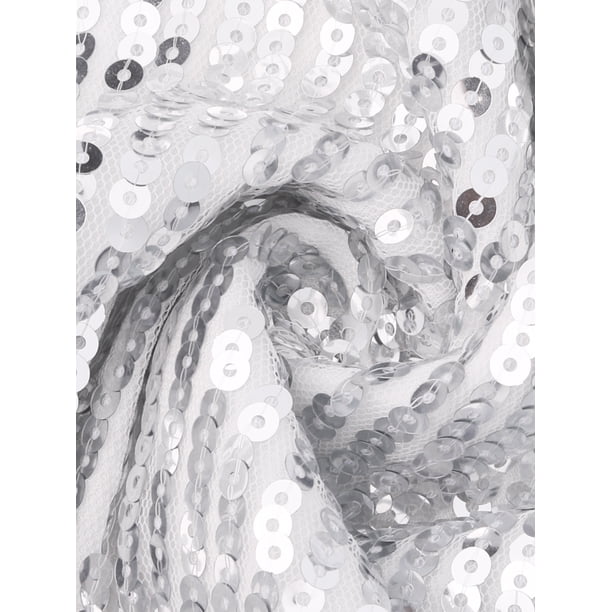 INSPIRAR CHIC Blusas de Fiesta para Mujeres con Flecos de Lentejuelas Sin Mangas Cuello Redondo Camisetas Brillantes S Blanca