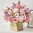 thumbnail image 6 of 1pcs Artificial Flower Plant(Without Vase) Table Decor Pink Small Fake Flowers Silk Vase Arrangements Roses,Home Decor Accents for Living Room, Bathroom Shelf, Dining Table, Office Centerpiece, 6 of 6