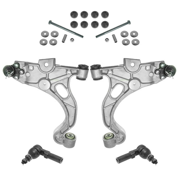 TRQ 6 pc Steering & Suspension Kit Control Arms Tie Rods Sway Bar End Links New PSA63501