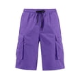 thumbnail image 5 of WERYOUNG Cargo Shorts For Men Solid Color Elastic Waist Casual Summer Athletic Shorts With Pockets For Outdoor Sports Soft Bottom L, 5 of 7