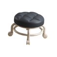 thumbnail image 1 of Asiento de rodillo bajo Muebles Taburete Multifuncional Portátil PU Cuero Acolchado Taburete con ruedas Asiento Sofá Taburete de té para dormitorio Negro Macarena Asiento de ruedas, 1 of 8