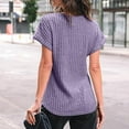 thumbnail image 4 of KCAHPAN Womens Short Sleeve Sweaters Tops Ribbed Knit Crewneck Summer Pullover Blouse, 4 of 21