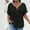 Black, variant on Summer Savings Clearance! Pitauce Plus Size Tops for Women Casual Zipper V Neck Short Sleeve Tunic Tops Loose Fitting Oversized Tshirts