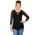 thumbnail image 4 of Women Both Side Wear Sheer Plus Size Seamless Arm Shaper Crop Top Shirt Blouses, 4 of 6
