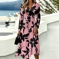 thumbnail image 3 of Women's Summer Maxi Dress Spring Fall Plus Size V Neck Flowy a Line Dress Elegant Formal Floral a Line Dress, 3 of 3