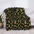 thumbnail image 3 of Balery Pineapple Manta de Franela con Dibujo, Lujo Ultra Suave y Cálido, Antipelusa y Resistente a las Arrugas para Cama, Sofá, Camping -40"x30", 3 of 6