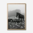 thumbnail image 3 of Elegance in Motion: Black and White Horse & Classic Car Canvas Wall Art, 3 of 10