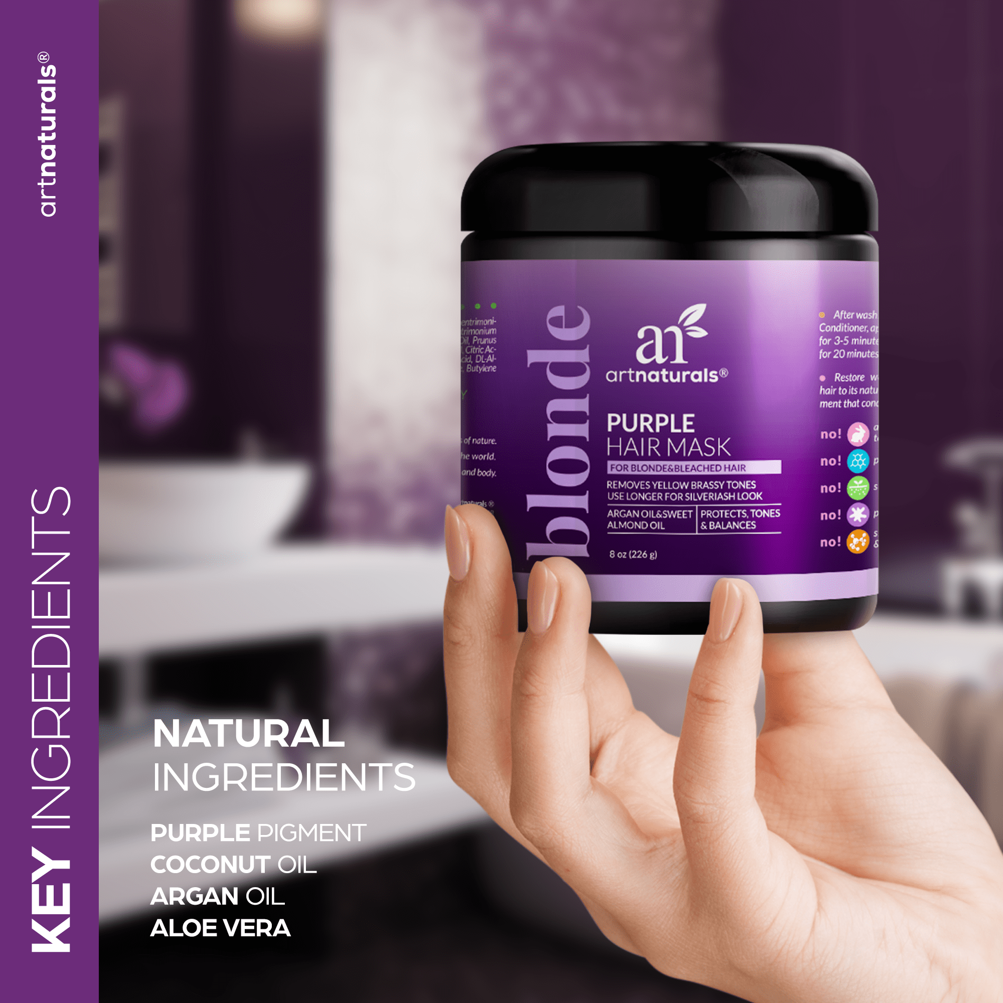 ArtNaturals Lila Conditioner – Gegen Gelbstich & Für Strahlendes Blondes & Silbernes Haar