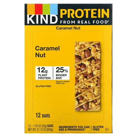 KIND Bars Protein Bars Caramel Nut 12 Bars 1.76 oz (50 g) Each Pack of 3
