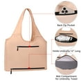 thumbnail image 3 of HAWEE Mommy Tote Bags for Women with Multi-Pockets Utility Shoulder Handbag for Work Nurse Travel Shopping Beach Gym, Beige, 3 of 7