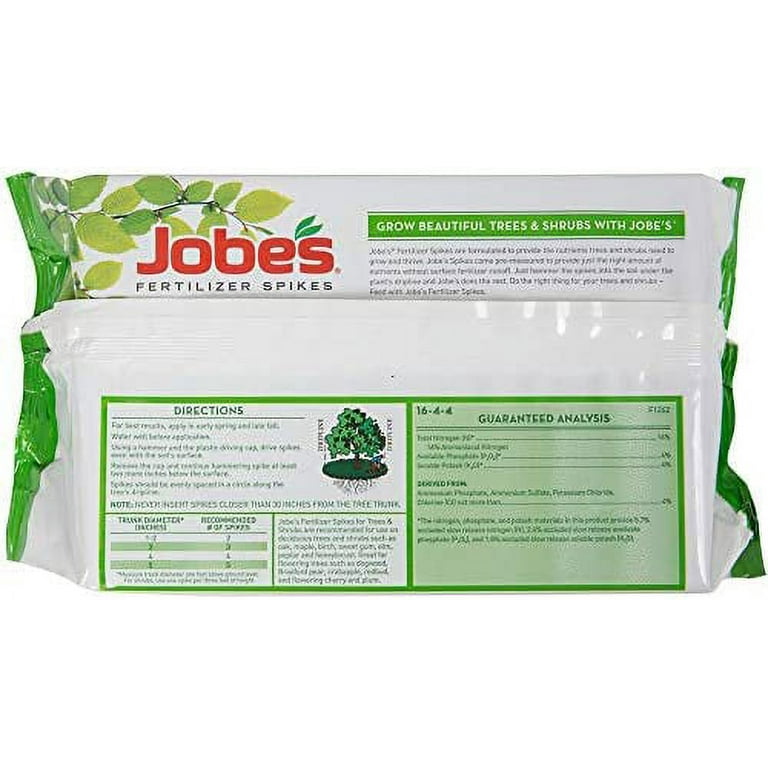  Jobe's, 01660, Fertilizer Spikes, Tree & Shrubs, Includes 15  Spikes, 12 Ounces, Brown &, Fertilizer Spikes, Evergreen Tree, 9 Count,  Slow Release, Cypress, Juniper, Magnolia : Patio, Lawn & Garden