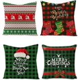 thumbnail image 1 of Juego de 4 fundas de cojín navideñas, fundas de almohada navideñas, fundas de cojín para sofá, fundas de almohada decorativas Hermosa Navidad (c), 1 of 5