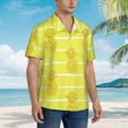 thumbnail image 5 of Balery Gold Pineapple Print Men's Hawaiian Shirts Short Sleeve Beach Shirt Relaxed Fit Vacation Button Down Shirts-Medium, 5 of 9