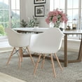 thumbnail image 3 of Flash Furniture 2 Pack Alonza Series White Plastic Chair with Wooden Legs, 3 of 13