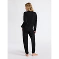 thumbnail image 3 of Joyspun Women’s Fleece Long Sleeve Top and Joggers Lounge Set, 2-Piece, Sizes XS-3X, 3 of 4