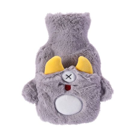 500ml Velvet Reusable Warm Supplies Rubber Warm Water Bag Hot Water Bottles With Cover Hand Warmer GREY