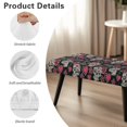 thumbnail image 7 of POLERO Sretch Bench Covers Slipcover Sugar Skull Rose Print Dining Bench Cover with Elastic Band Home Decoration Washable Rectangle Piano Chair Cover for Dining Room, Living Room, Garden, 7 of 7
