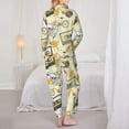 thumbnail image 3 of Pajama Sets for Women 2 Pcs, Bike tape lemon Button Down Long Sleeve Sleepwear Lounge PJ Sets, 3 of 6