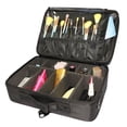 thumbnail image 3 of Fithood Professional High-capacity Multilayer Portable Travel Makeup Bag with Shoulder Strap Size L Black, 3 of 5