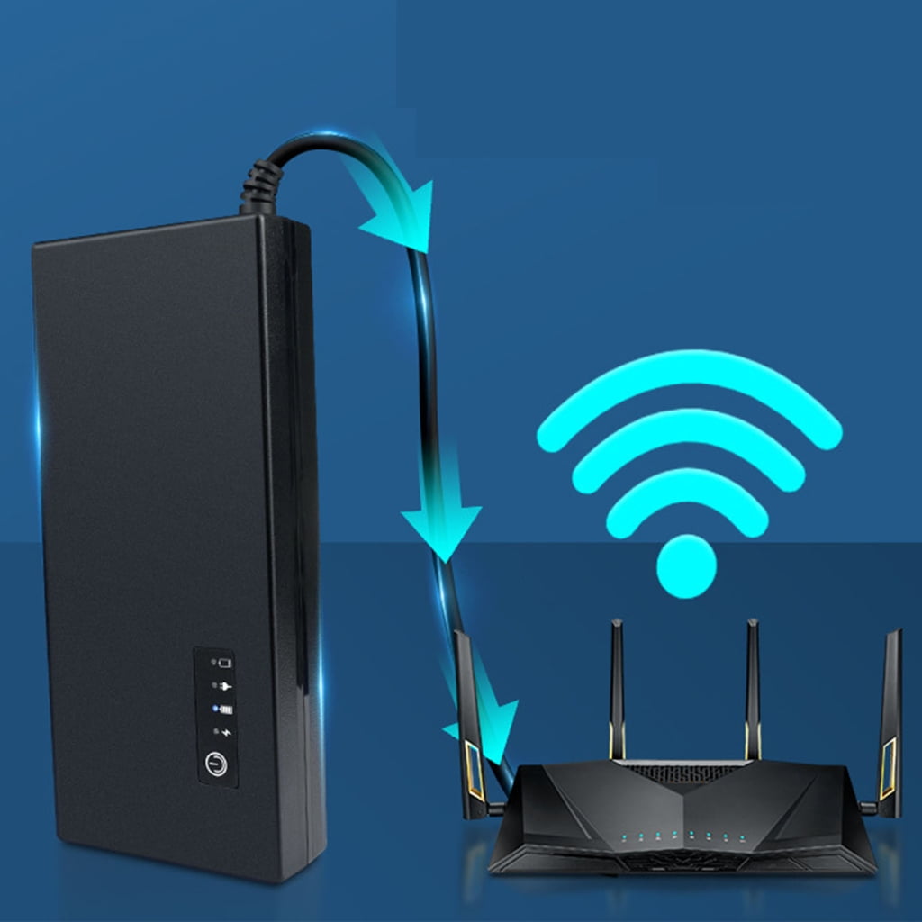 UPS 12V 3A Battery Backup and Surges Protector, 8000mAh Backup Battery Power Supply, Datalines Protections
