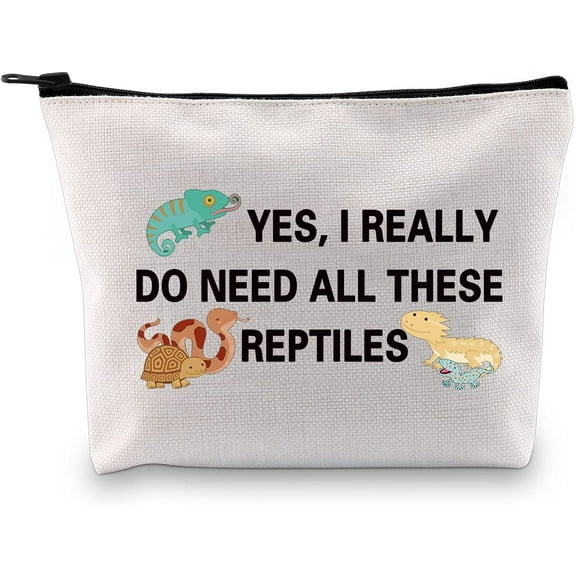 Reptile Snake Gecko Lizards Accessories Zipper Pouch Yes I Really Do Need All These Reptiles Makeup Bag for Reptiles Owner
