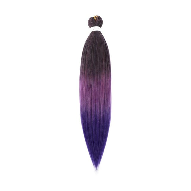 2Pcs Long Purple Braiding Hair Extensions Pre Stretched Synthetic Fiber for Braids, Heat Resistant Jumbo Hair for Stage, Party, Halloween, Cosplay, 26 Inch