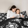 thumbnail image 4 of Homewish Hipple Halloween Skull Twin Comforter Sets,Vintage Damask Bedding Set,Black White,Black Reversible,2 Pieces,1 Comforter and 1 Pillowcase, 4 of 7