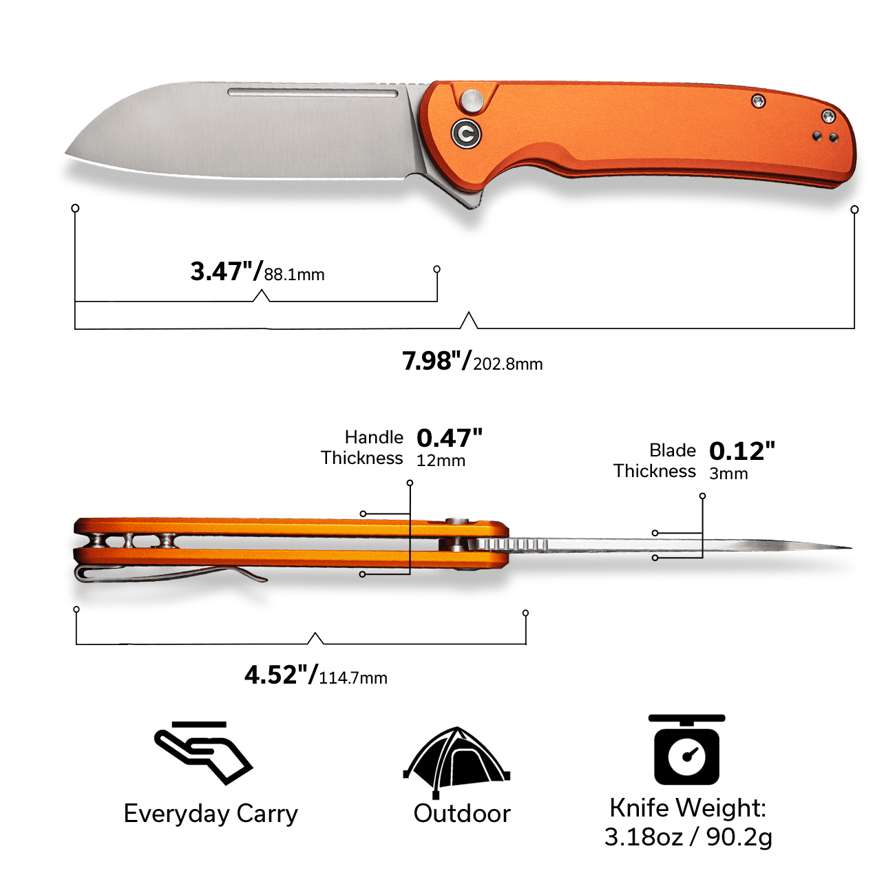 CIVIVI Chevalier Ⅱ Pocket Folding Knife C20022B-2