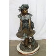 thumbnail image 2 of Nifao Elegant Girl Standing by a Frog on a Mushroom 31" x 20" x 43"H – Outdoor Bronze Fountain, Garden Water Feature, 31"L x 20"W x 43"H, 2 of 11