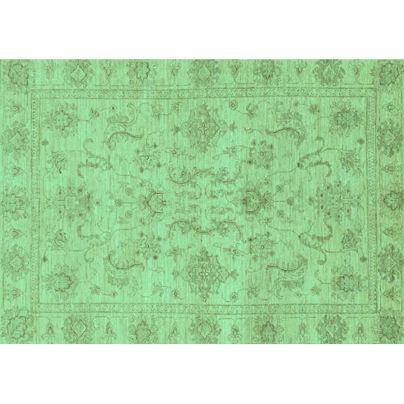 Ahgly Company Machine Washable Indoor Rectangle Abstract Turquoise Blue Modern Area Rugs, 7' x 9'