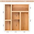 thumbnail image 2 of Organizador de cajones Buwheekoki Bamboo, 5 unidades, para cocina y oficina, 2 of 6