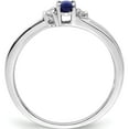 thumbnail image 2 of Sterling Silver Rhodium Diamond/Created Blue Sapphire Birthstone Ring (Size 8) Made In India qbr25sep-8, 2 of 5