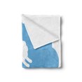 thumbnail image 2 of Fence Soft Flannel Fleece Blanket, Sheep Jumping over a Fence in Cloud Sleep Bubble Kids Baby Shower Cartoon, Cozy Plush for Indoor and Outdoor Use, 50" x 70", Pale Azure Blue White, by Ambesonne, 2 of 5