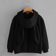 thumbnail image 3 of CAICJ98 Women Cute Ear Hoodie Fuzzy Fluffy Rabbit Kawaii Long Sleeve Oversize Jacket Sweatshirt Lovely Coats sweatshirts Black,S, 3 of 3