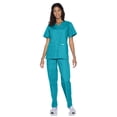 thumbnail image 3 of Landau Haut d'Uniforme à Boutons-Pression pour Femme, Coupe Classique Décontractée, Col en V, 4 Poches, 3 of 6