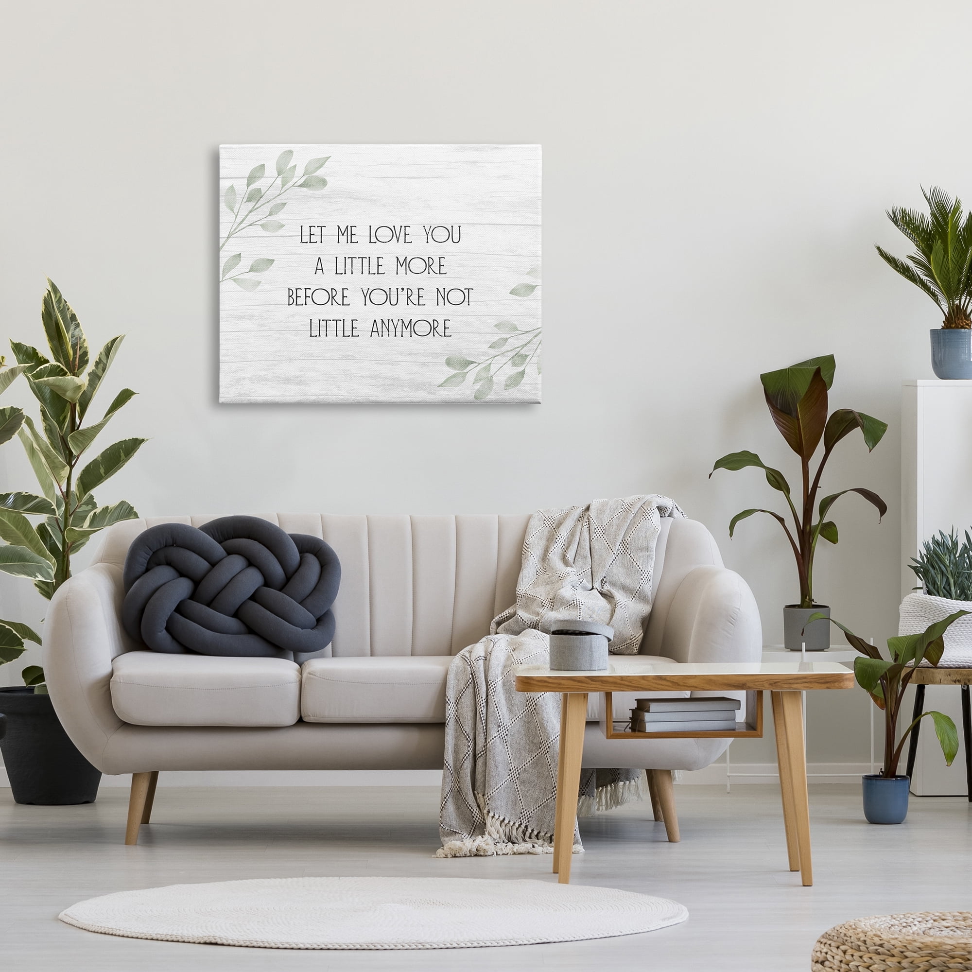 Stupell Industries Let Me Love You Sweet Nursery Botanical Phrase Graphic Art Gallery Wrapped Canvas Print Wall Art, Design by Daphne Polselli